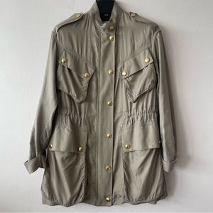 Burberry Brit Khaki Cupro/Cotton utility jacket